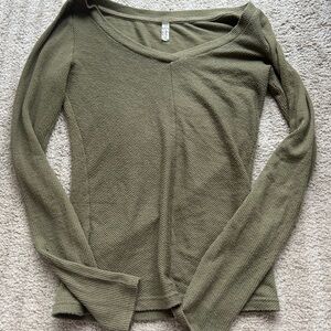 Free people Olive Green Long Sleeve Top